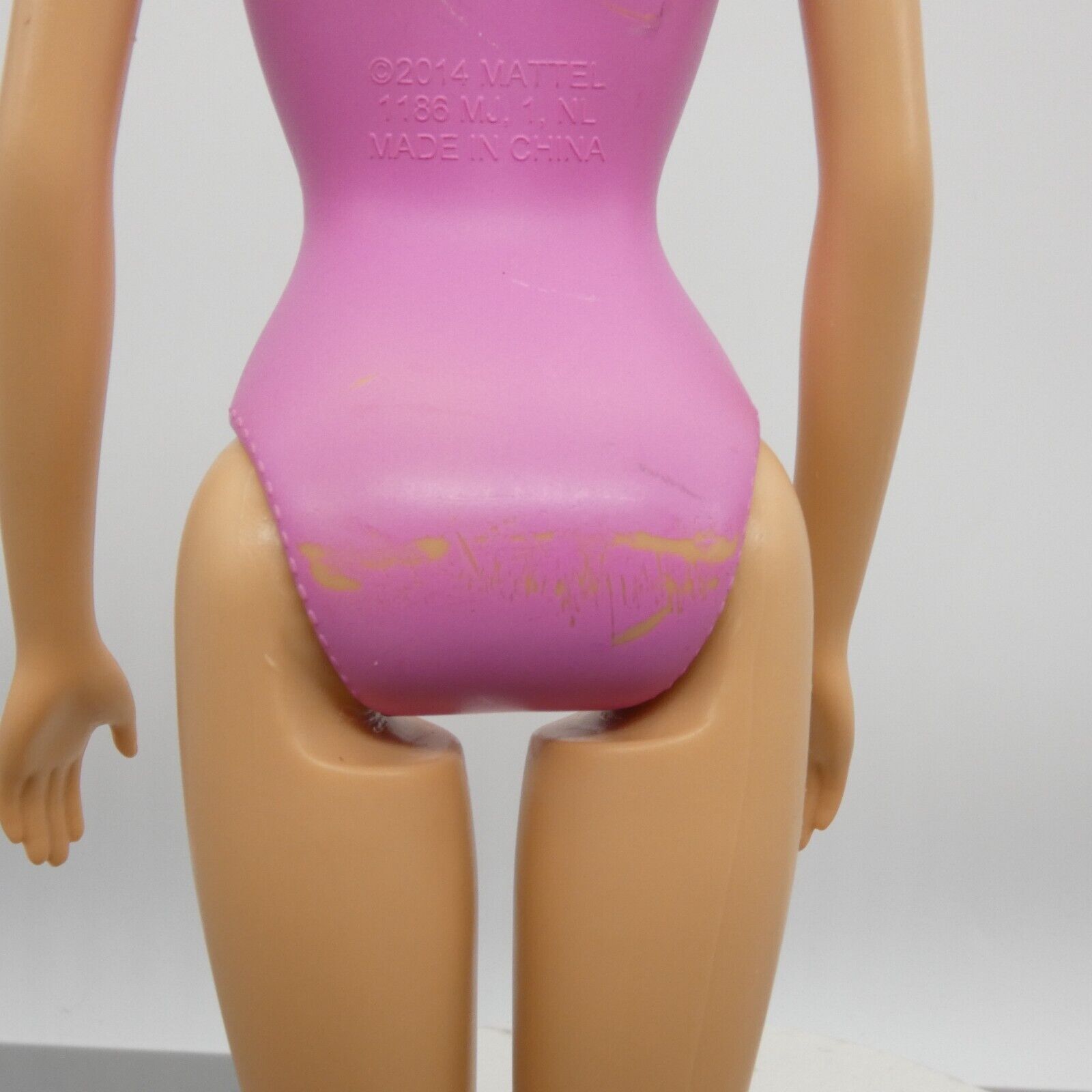 Barbie Beach Doll Body Only Pink Molded Bodysuit Straight Arms 2015 CFF12