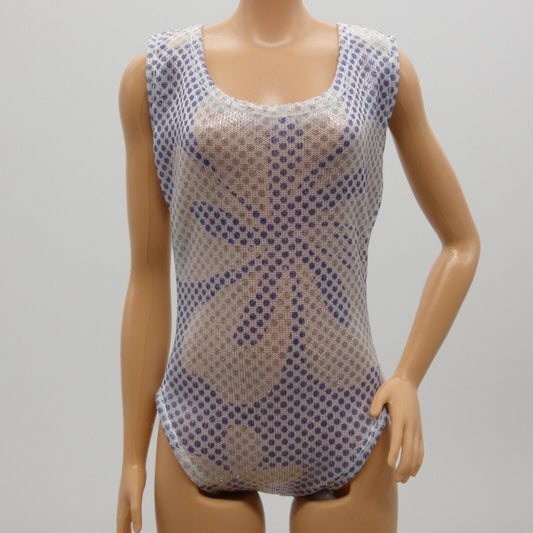 Barbie Doll Size Swimsuit Blue Glimmer Tropical Bathing Suit One Piece Clone