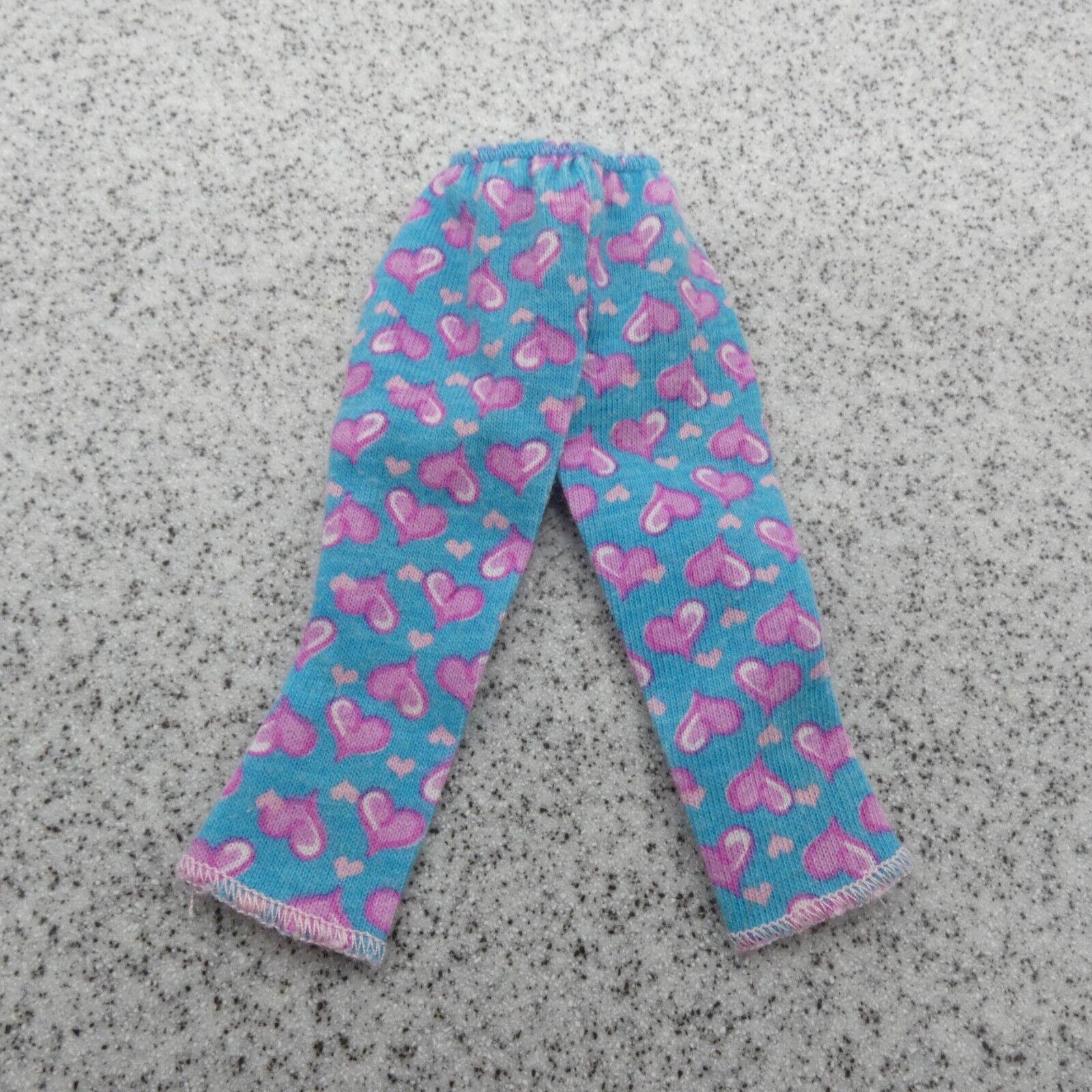 Barbie Doll Capri Pants Blue Leggings Pink Heart Elastic Waist Fits Fashionistas