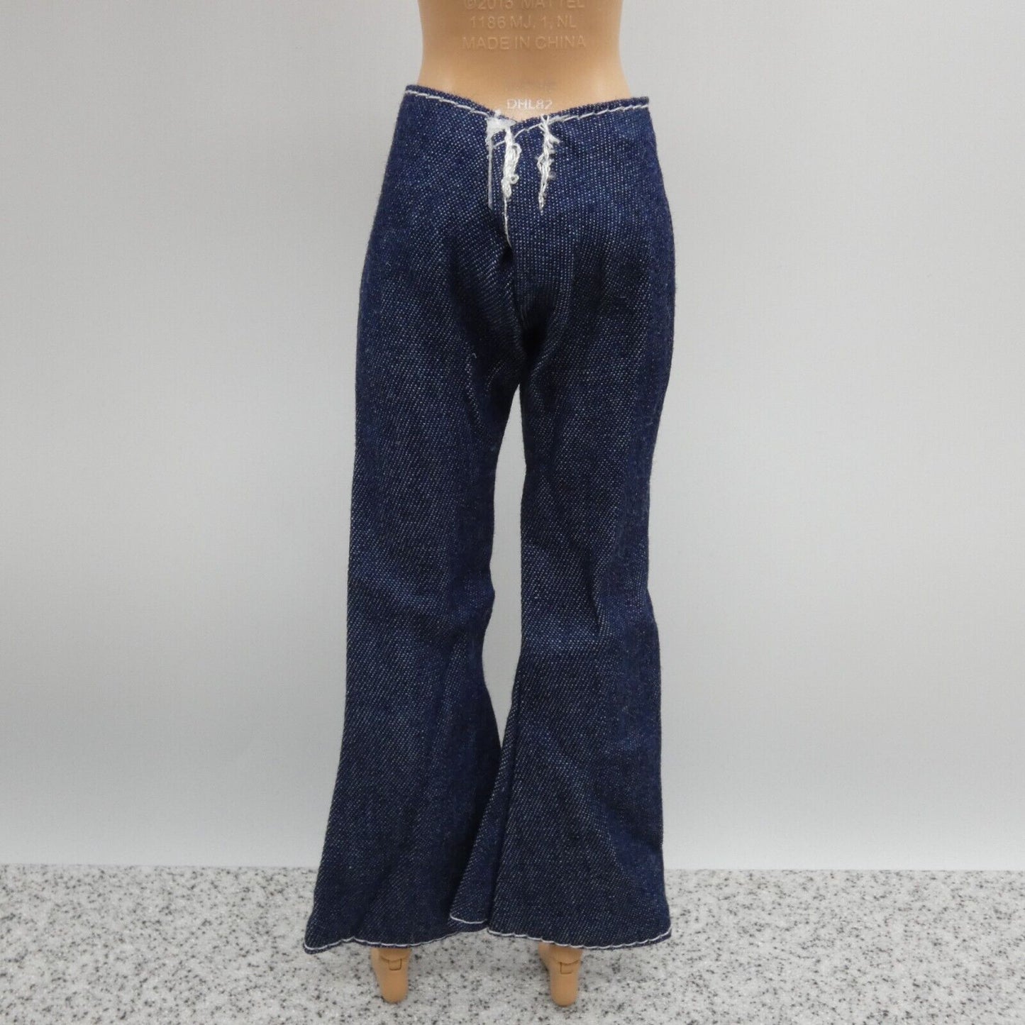 Barbie Doll Size Pants Blue Jean Denim Like Flared Wide Leg Boot Cut Clone