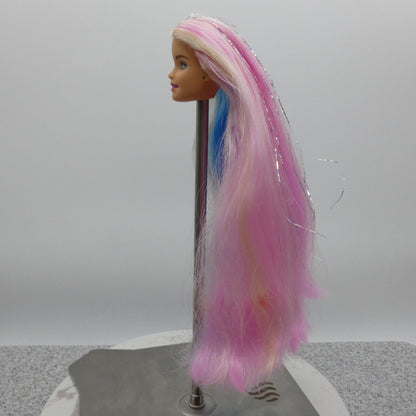 Barbie Fantasy Hair Doll Head Millie Face Pink Blue Blonde Hair 2020 GHN04 M4