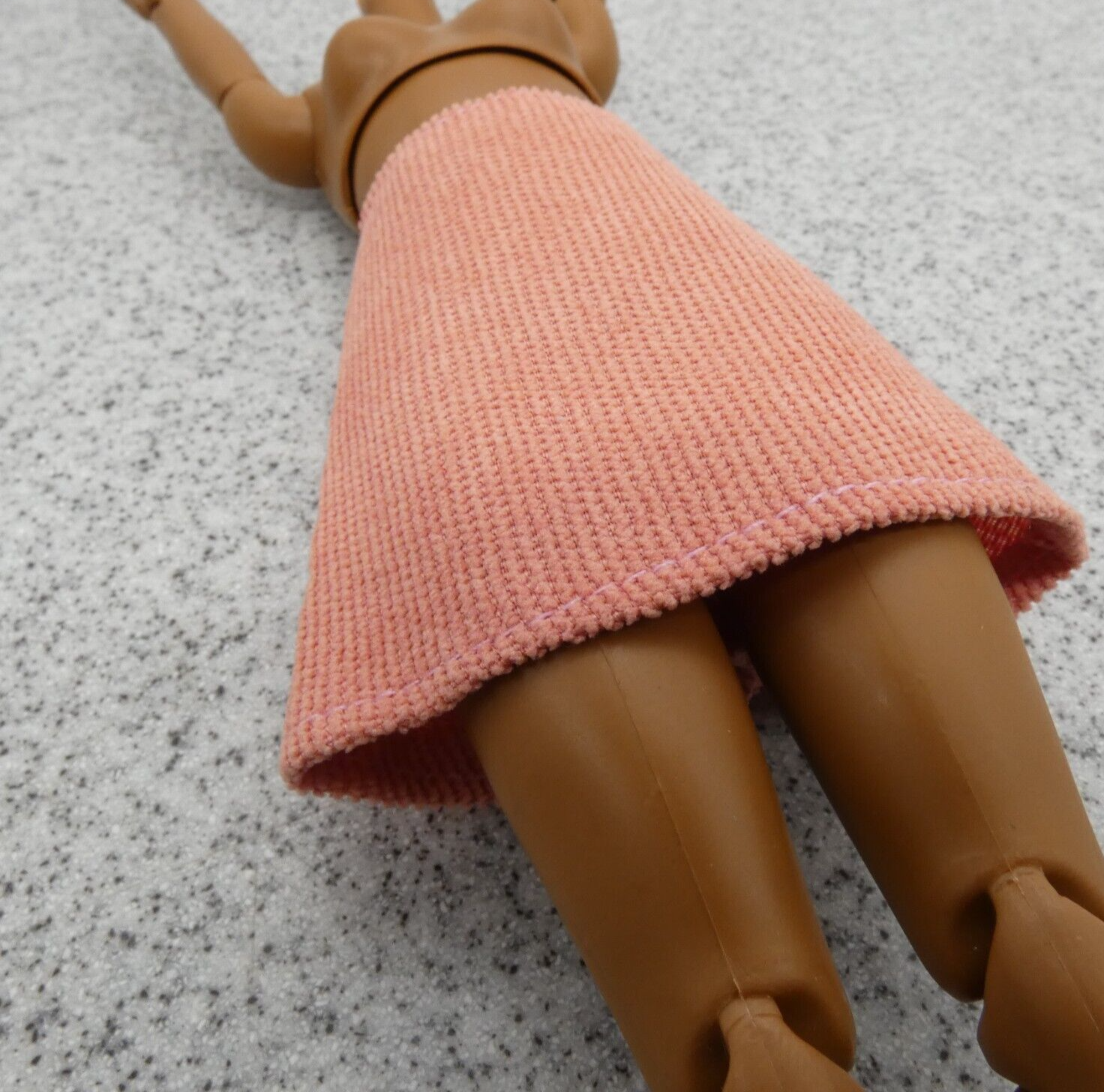 Barbie Doll Size Skirt Pink Peach A-Line Knee Length Fits Fashionistas MTM