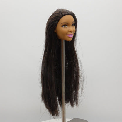 Barbie Glitter Hair Doll Head Nikki Face AA Medium Light Brown Skin 2015 CLG19