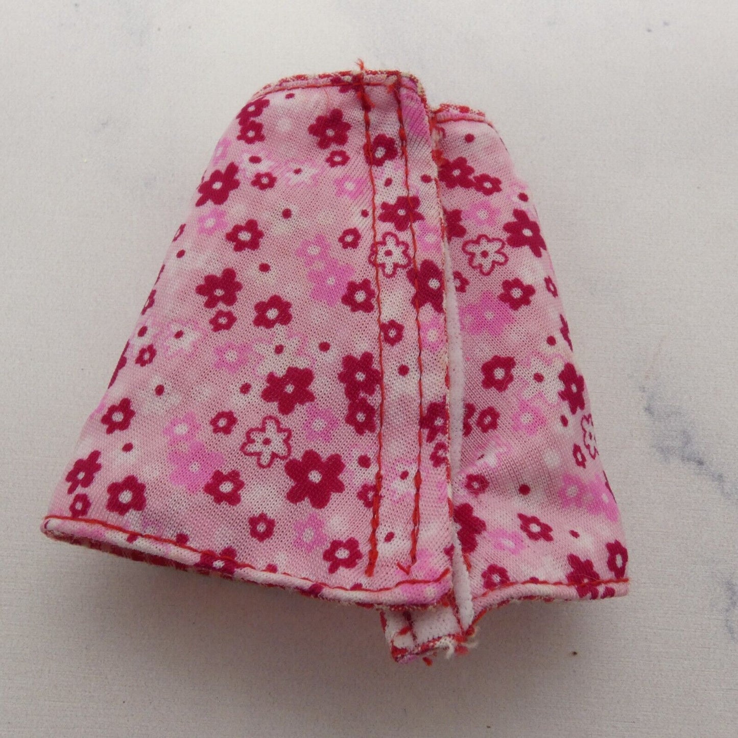 Barbie Doll Size Skirt Pink Floral Print Reversible Red Gingham Checkered