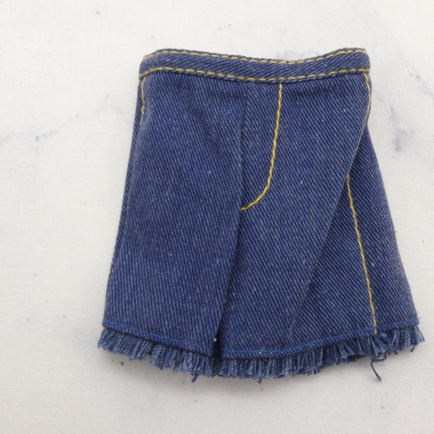 Barbie Curvy Doll Shorts Blue Jean Denim Like Knee Length Raw Hem Genuine Mattel