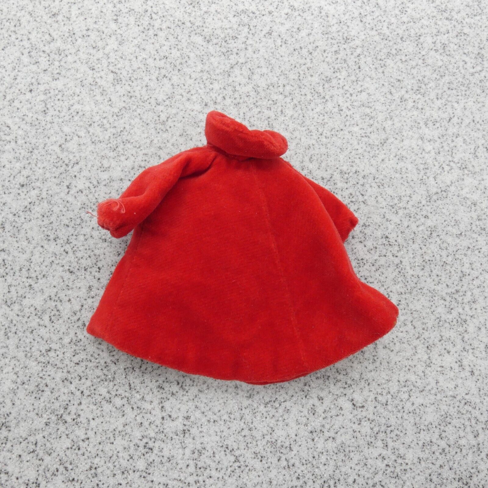 Barbie Doll Size Winter Coat Jacket Red Velvet Like Homemade