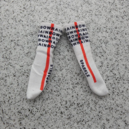 Rainbow High Ruby Anderson Cheer Doll Socks White Red Stripe 2021 MGA 572039