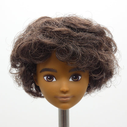 Creatable World Doll Head Curly Brown Hair Eyes Medium Skin 2020 Mattel GKV45