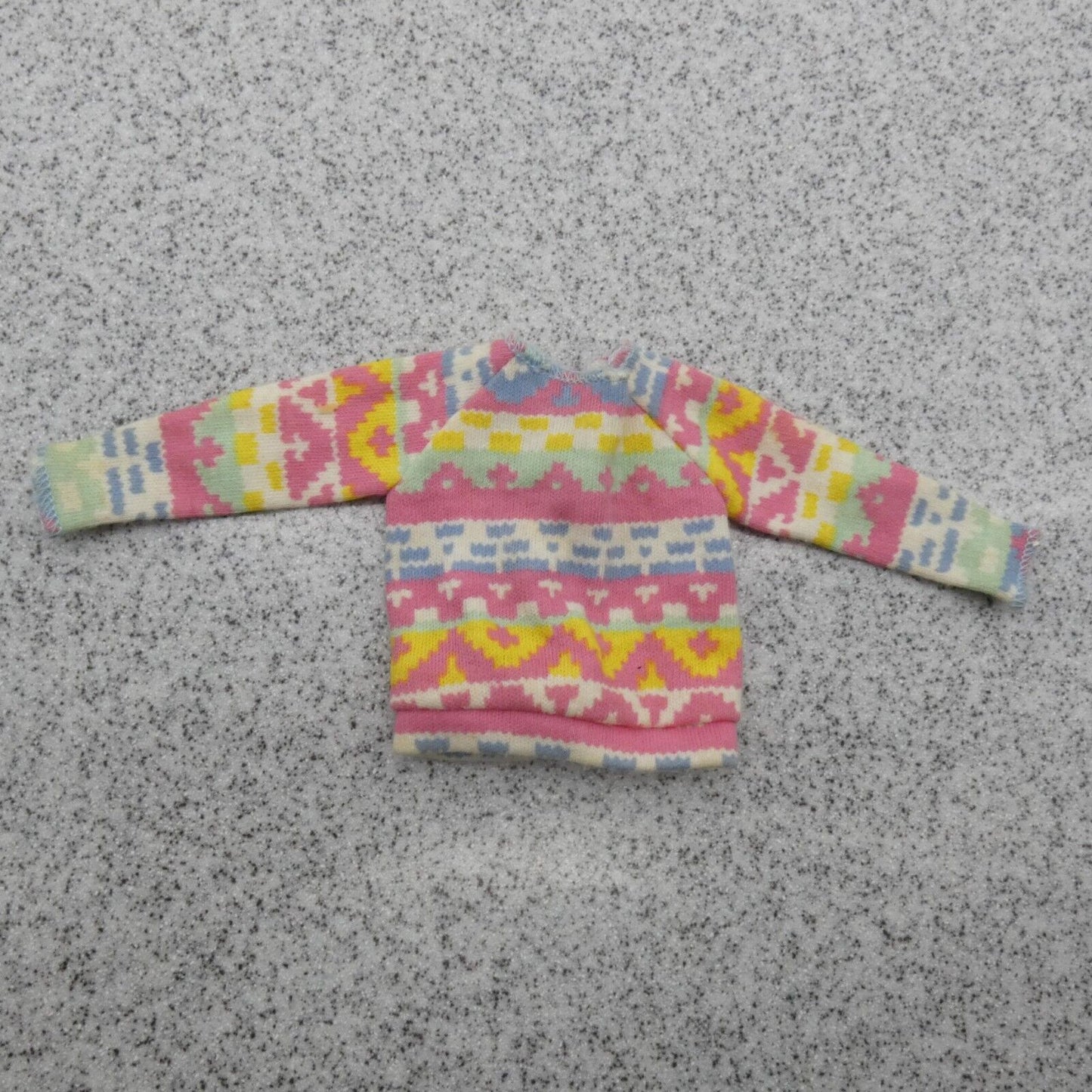 My First Barbie Doll Top Sweater Geometric Multicolor 1984 Long Sleeve 7918