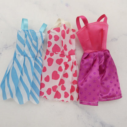 Set of 3 Doll Dresses For 11.5 Inch Summer Sleeveless Tank Nylon Fabric Clone