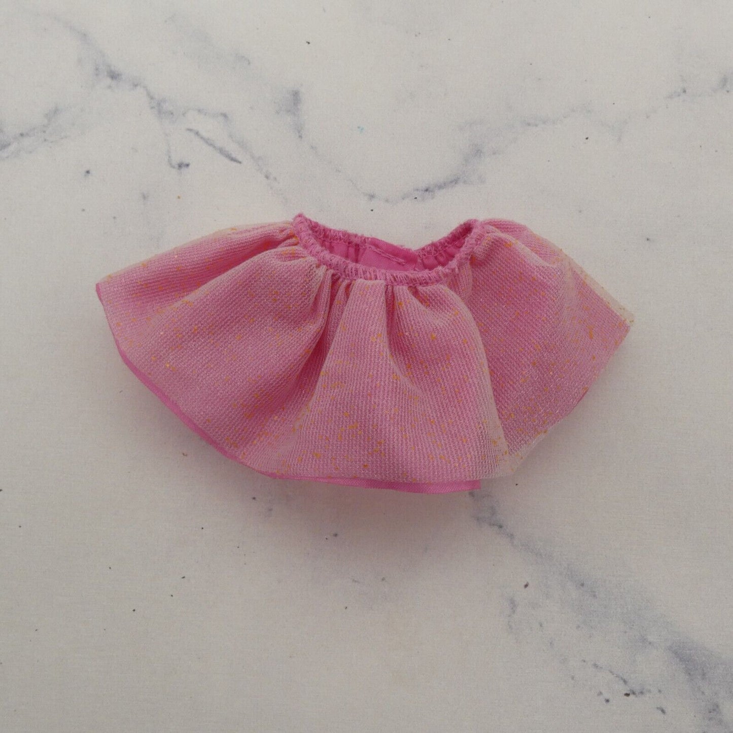 Barbie Doll Size Mini Skirt Pink Ballerina Tutu Tulle Accent