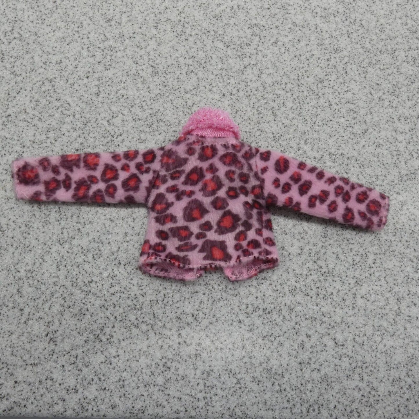 Barbie Doll Size Jacket Coat Pink Leopard Print Fuzzy Fleece Like