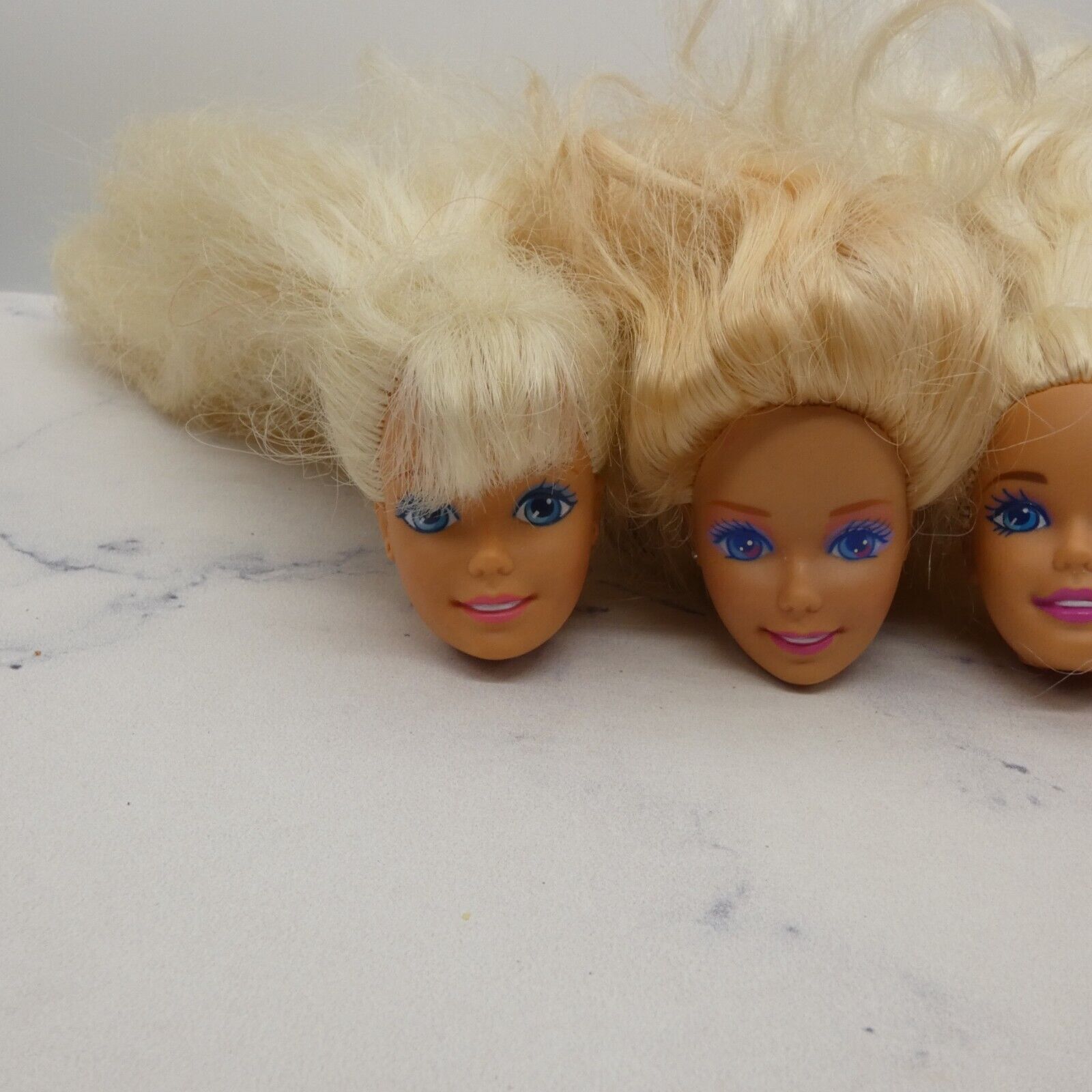 Barbie Doll Head Lot of 5 Heads SuperStar Long Blonde 80s 90s Mattel JY11