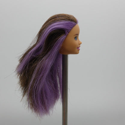 Barbie Skipper Babysitter Doll Head Brown Purple Hair Bathtime FXH05 2019