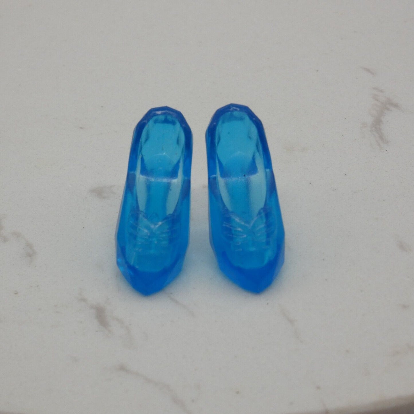 Barbie Doll Size Shoes High Heel Blue Crystal Closed Toe Pumps Princess Clone