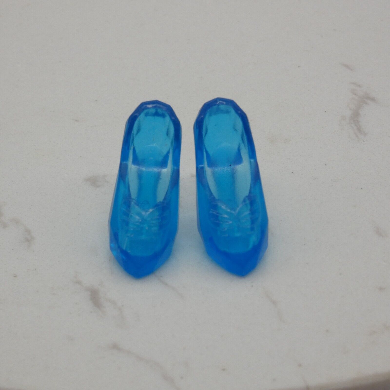 Barbie Doll Size Shoes High Heel Blue Crystal Closed Toe Pumps Princess Clone