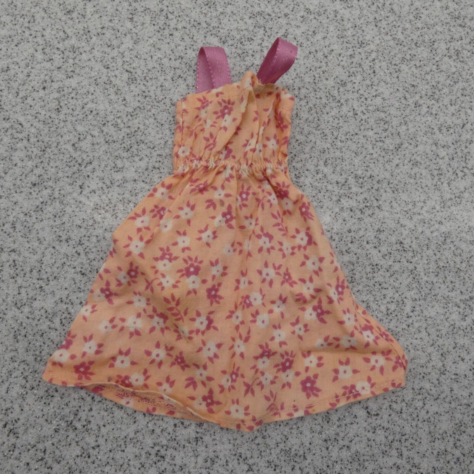 Barbie Doll Size Dress Pink Peach Tank Sundress Floral Easter Sleeveless