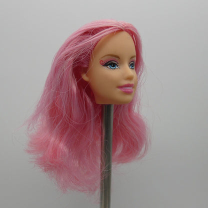 Barbie Fairy Doll Head Pink Hair Blue Eyes Glitter 2008 Mattel N5685