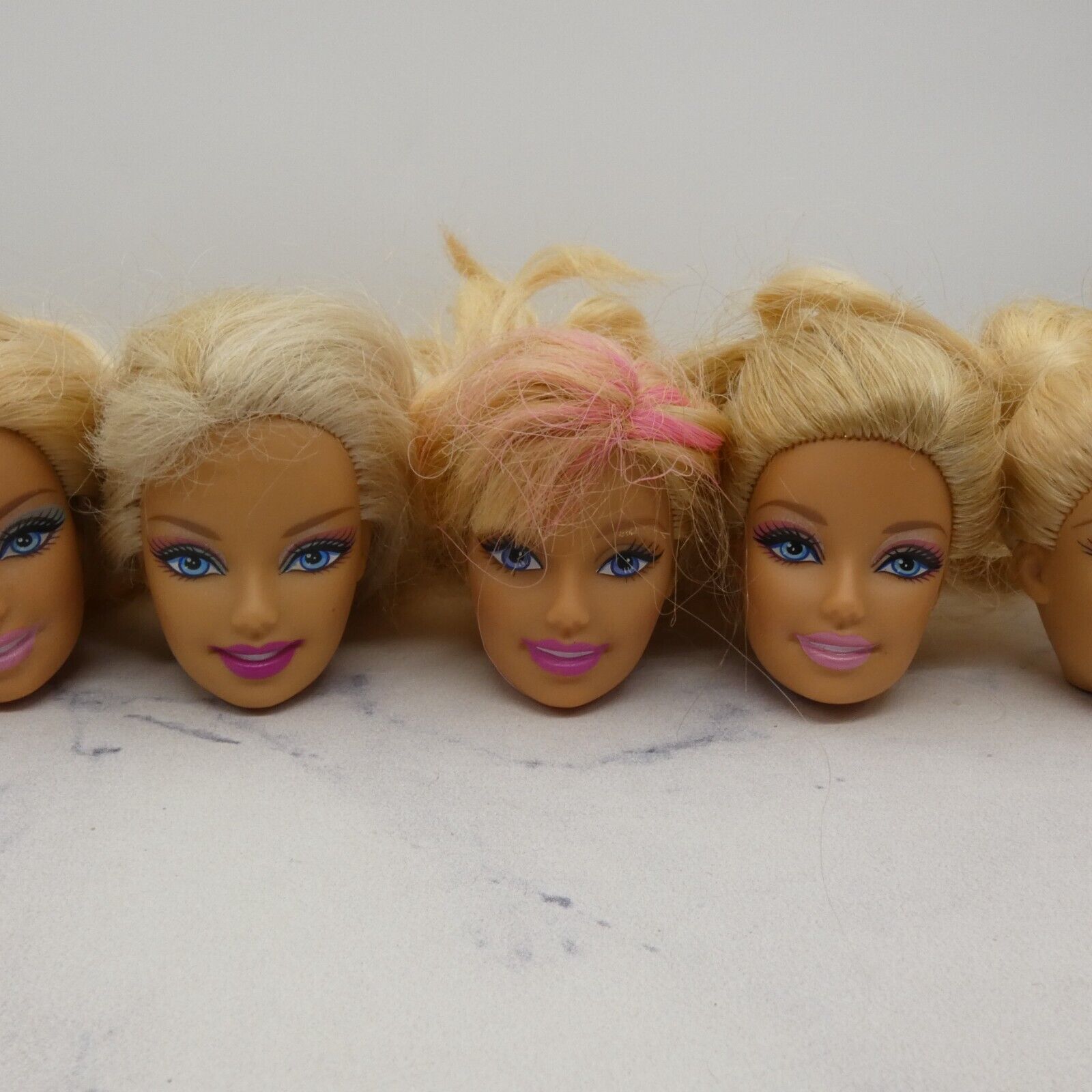 Barbie Doll Head Lot of 5 Heads CEO Generation Girl Face Blonde Blue Eyes JY23