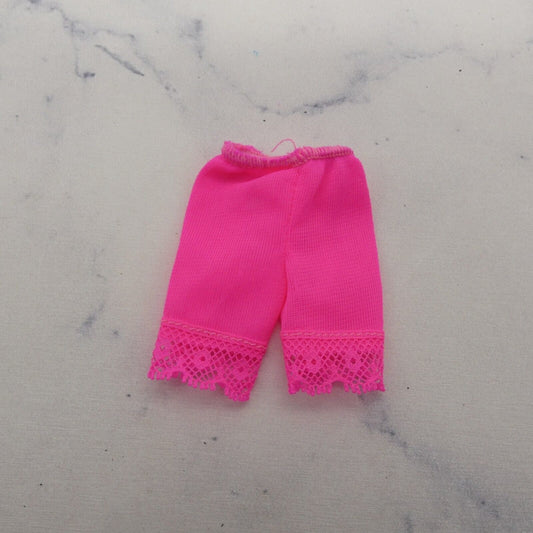 Stacie Doll Size Shorts Pink Bloomers Lace Trim Elastic Waist Above The Knee