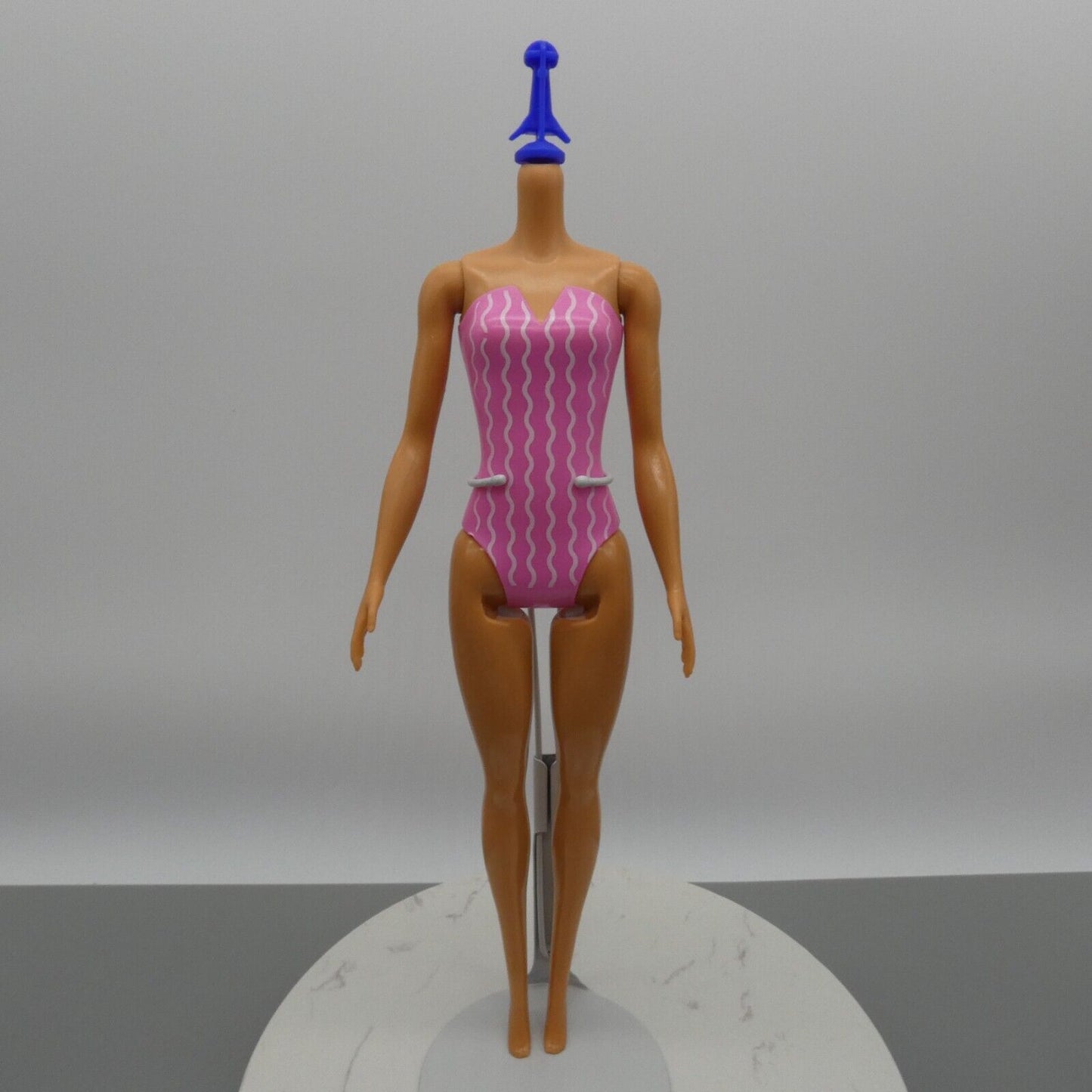 Barbie Color Reveal Doll Body Only Medium Light Skin Pink Striped Swimsuit 2022