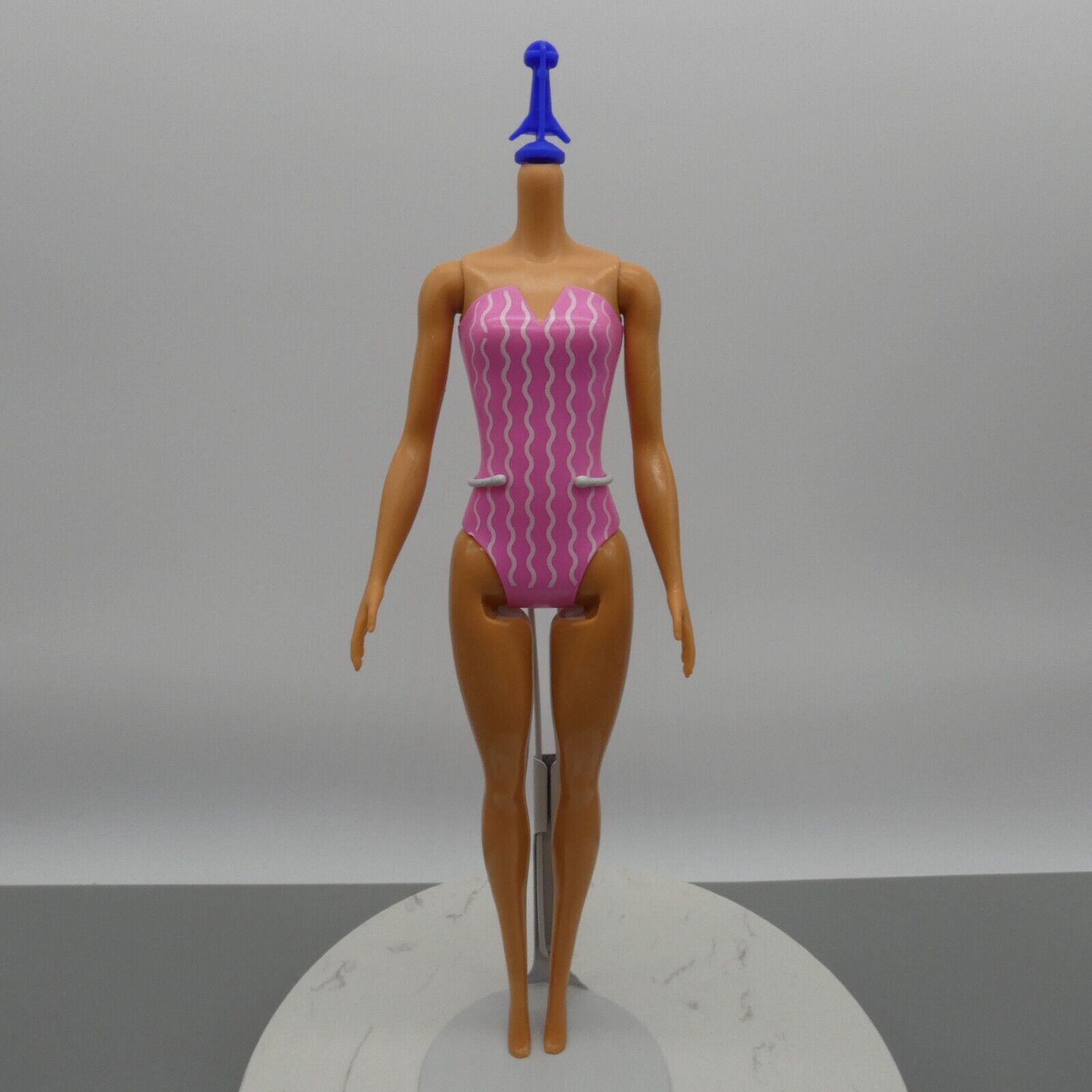 Barbie Color Reveal Doll Body Only Medium Light Skin Pink Striped Swimsuit 2022