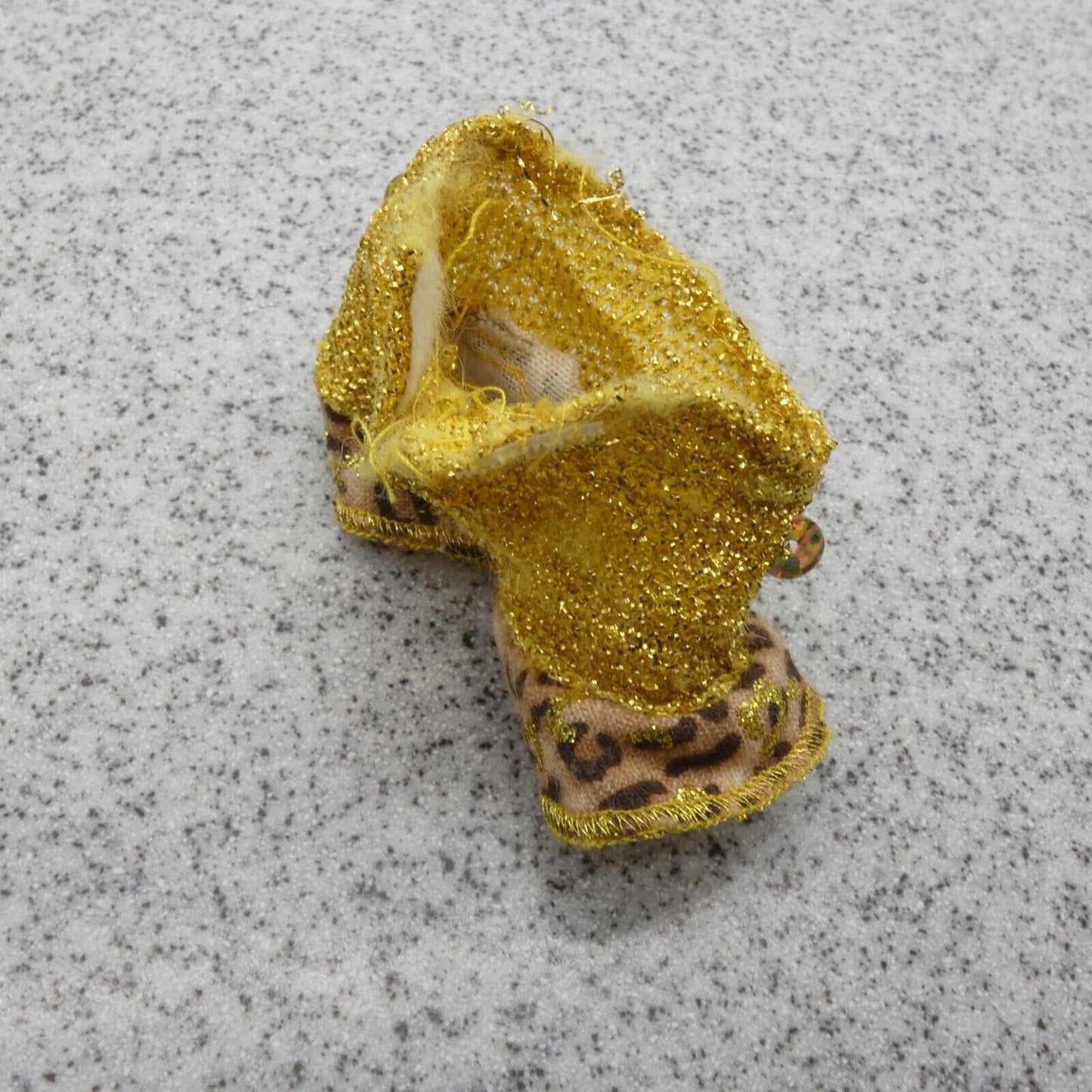 Barbie Doll Mini Skirt Gold Sparkle Cheetah Print Ruffle Hem No Belt Mattel