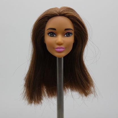 Barbie Dreamtopia June Face Doll Head Brown Hair Medium Light Skin FVR05 Mattel