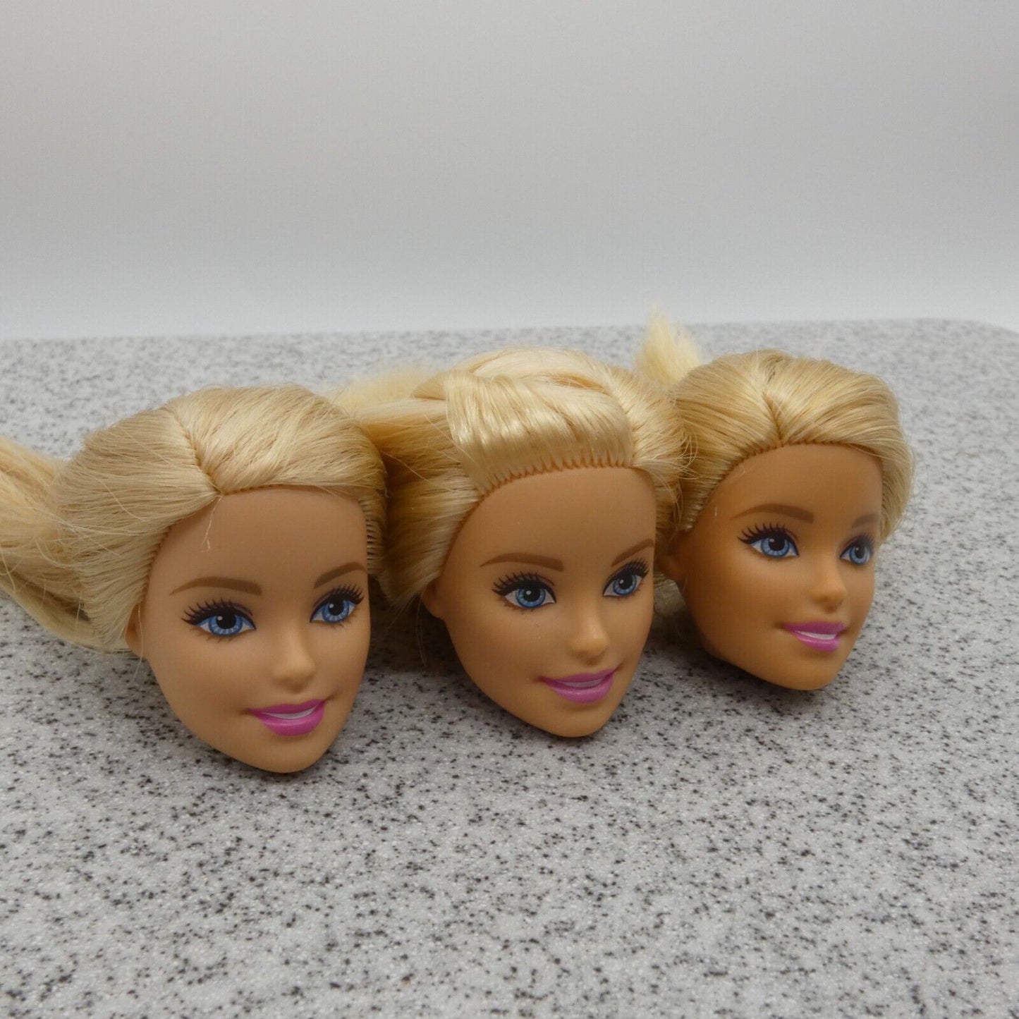 Barbie Doll Head Lot of 3 Millie Face Blonde Blue Eyes Medium Light Skin J292