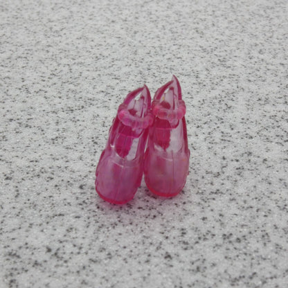 Barbie Doll Size Shoes High Heel Pink Closed Toe Hearts Ankle Strap Clone