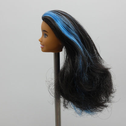 Barbie Skipper Babysitter Doll Head Black Blue Hair Hispanic 2022 Mattel HJY34