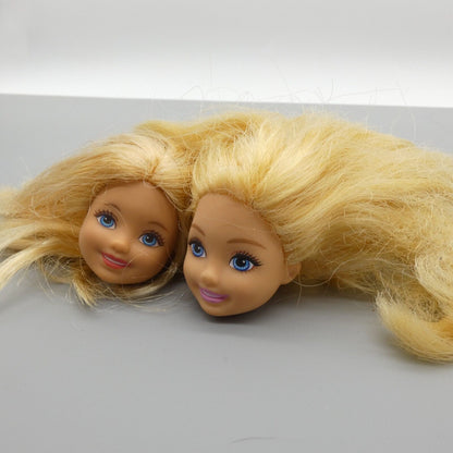 Barbie Chelsea Doll Head Lot of 2 Blonde Hair Mattel Kelly