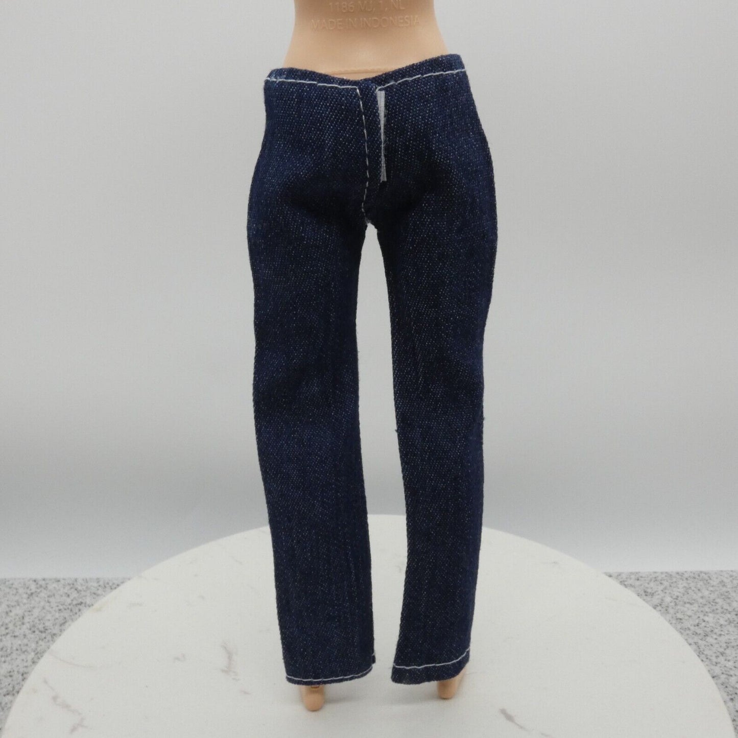 Barbie Doll Size Jeans Dark Wash Blue Pants Straight Leg Mid Waist Ankle Capri