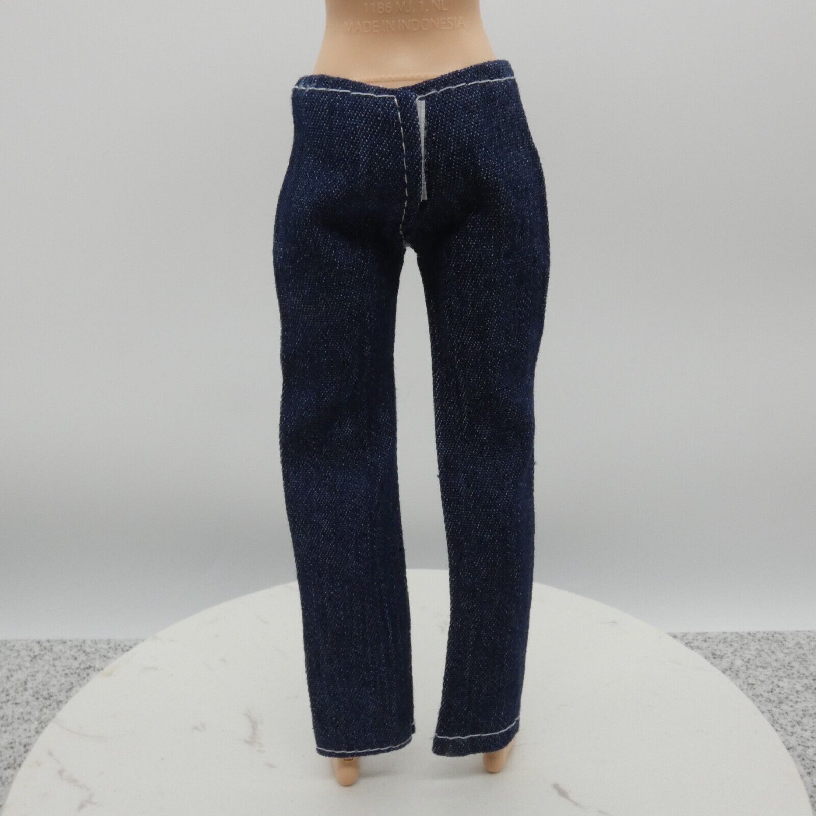 Barbie Doll Size Jeans Dark Wash Blue Pants Straight Leg Mid Waist Ankle Capri