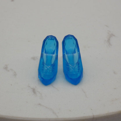 Barbie Doll Size Shoes High Heel Blue Crystal Closed Toe Pumps Princess Clone