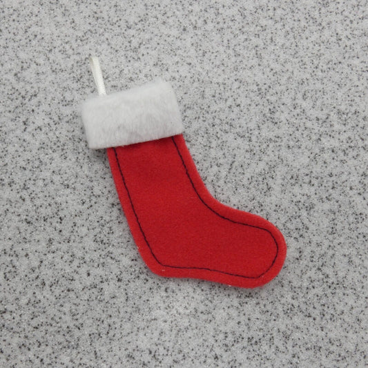 Barbie Doll Size Christmas Stocking Red Felt Holiday