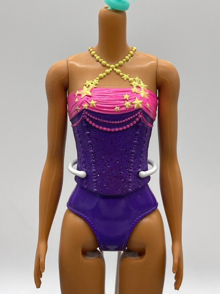 Barbie Dreamtopia Doll Body Only Purple Bodysuit Flat Feet GJK14 Neck Knob