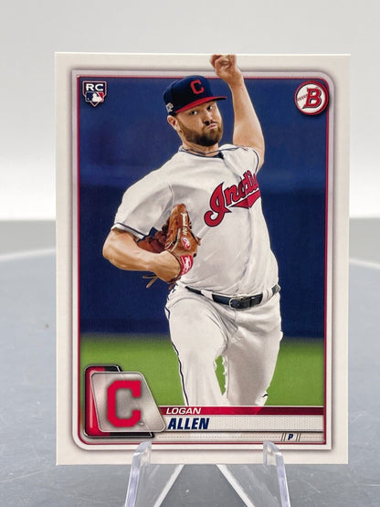 2020 Bowman Logan Allen Rookie Card #35 Cleveland Indians Pitcher Topps