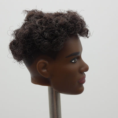 Barbie Looks 25 AA Doll Head Ken Basic Face Dark Skin Rooted Hair HRM17 2024