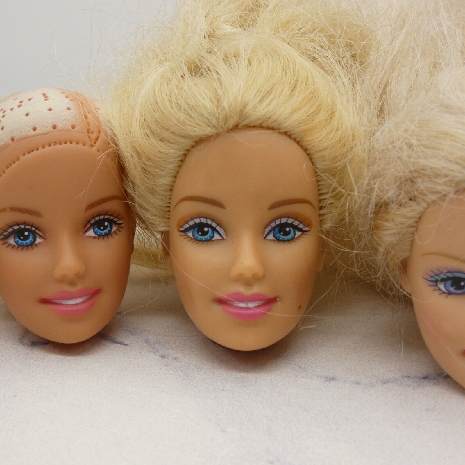 Barbie Doll Head Lot of 5 Heads Generation Girl Face Blonde Blue Eyes JY21