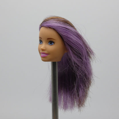 Barbie Skipper Babysitter Doll Head Brown Hair Purple Eyes Light Skin FJB00 2018