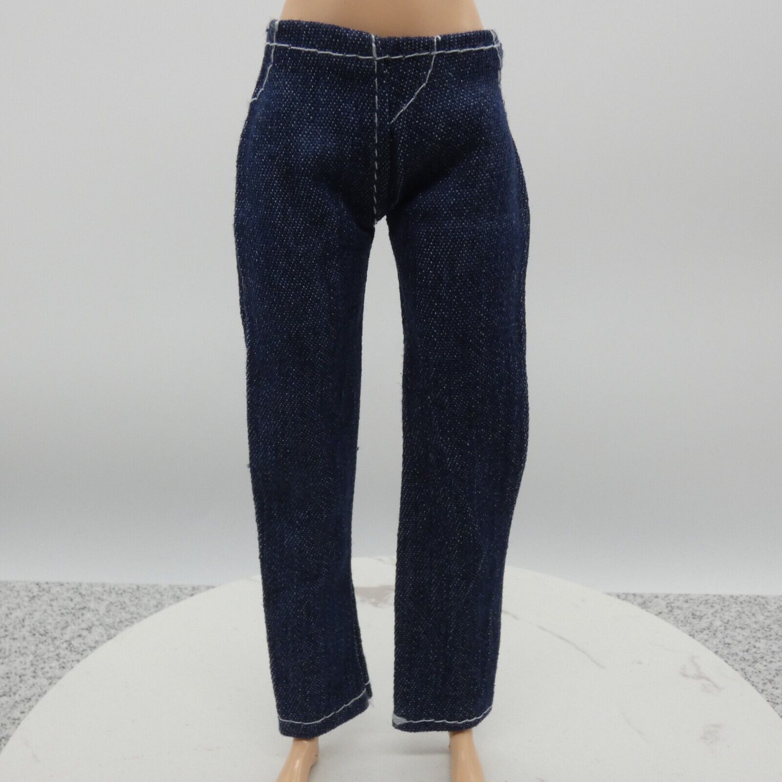 Barbie Doll Size Jeans Dark Wash Blue Pants Straight Leg Mid Waist Ankle Capri