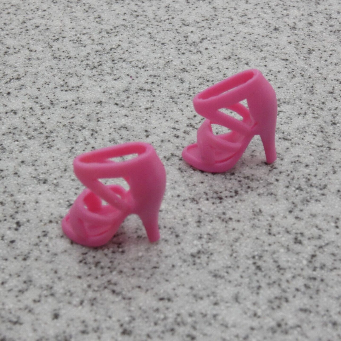 Barbie Doll Size Shoes High Heel Pink Sandals Open Toe For Articulated B1 Clone