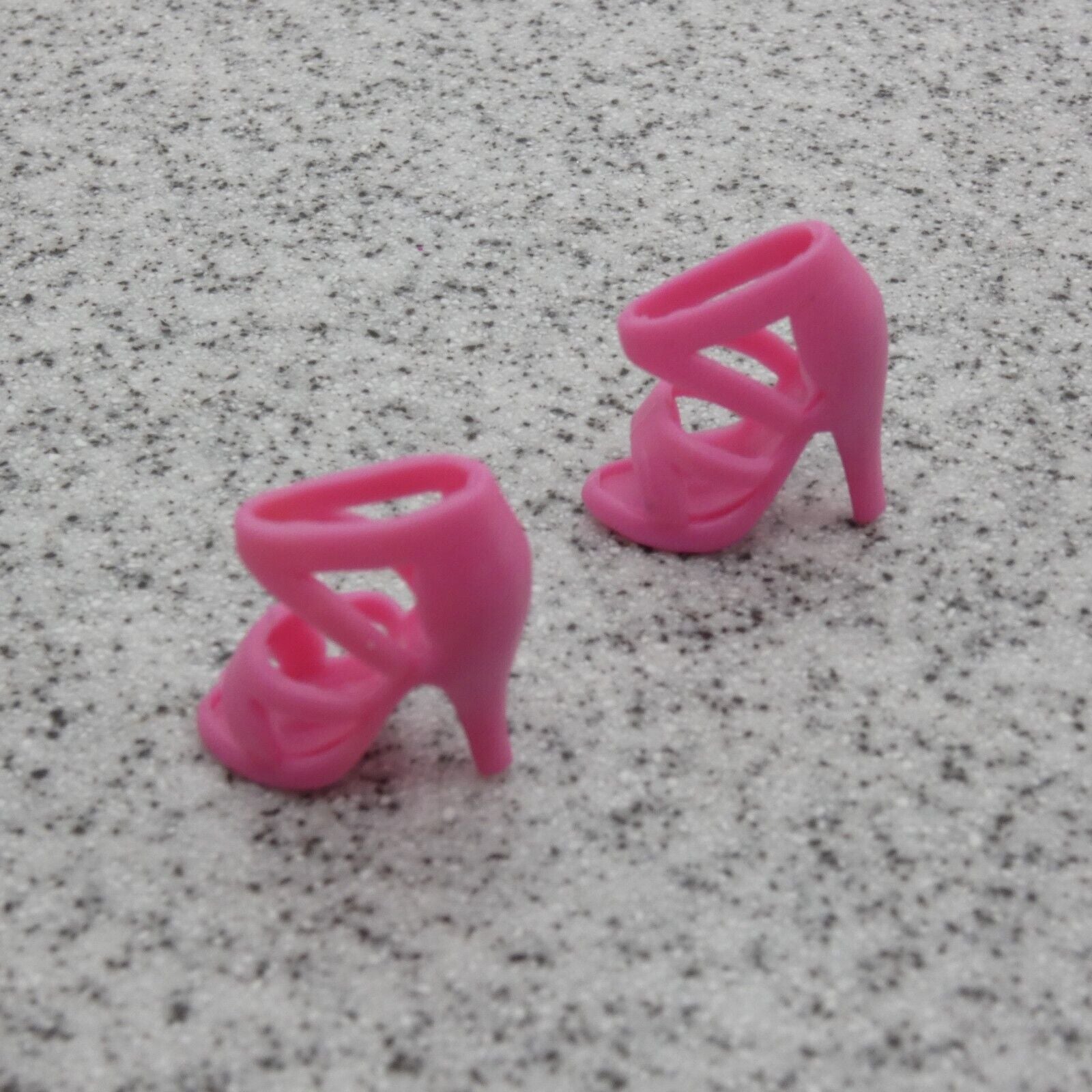 Barbie Doll Size Shoes High Heel Pink Sandals Open Toe For Articulated B1 Clone