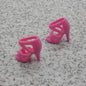 Barbie Doll Size Shoes High Heel Pink Sandals Open Toe For Articulated B1 Clone