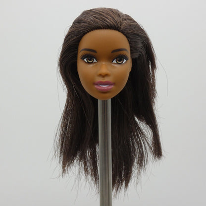 Barbie African American Doll Head Asha Face Medium Skin Tone Brown Eyes Mattel