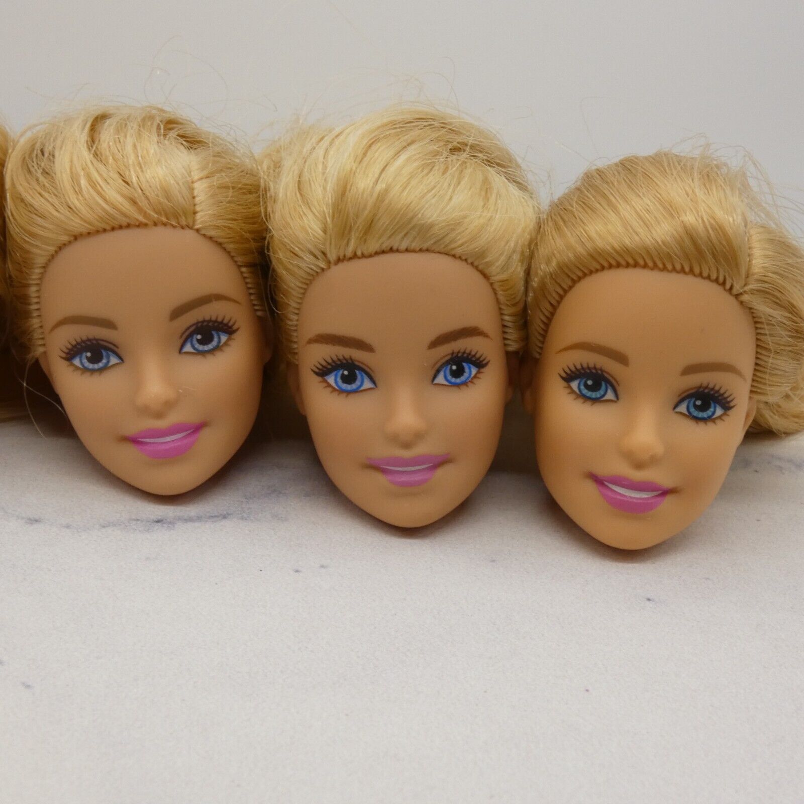 Barbie Doll Head Lot of 5 Heads Millie Face Blonde Blue Eyes Mattel JY15