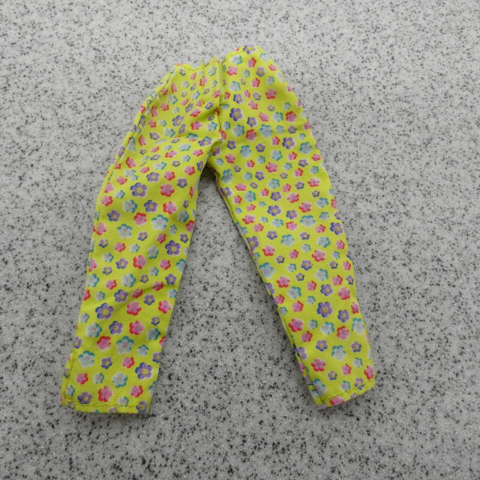 Barbie Doll Size Capri Pants Yellow Floral Flower Highwater Fits Fashionistas