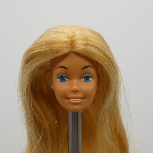 Barbie Malibu Doll Head Only SuperStar Tan Medium Light Skin Hong Kong C Mattel