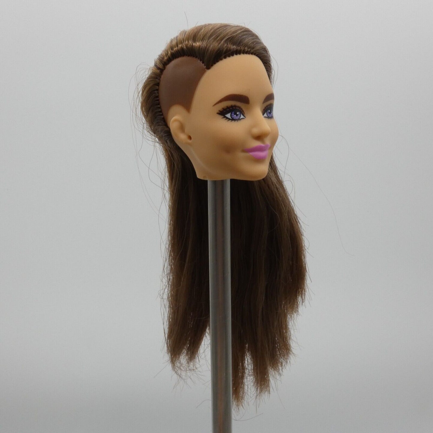 Barbie Extra 9 Doll Head Only Violet Face Brown Hair Side Shave GYJ28 2021